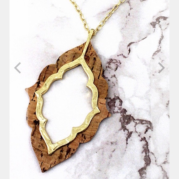 💕HP💕 Goldtone and Cork Moroccan Necklace - Picture 3 of 3